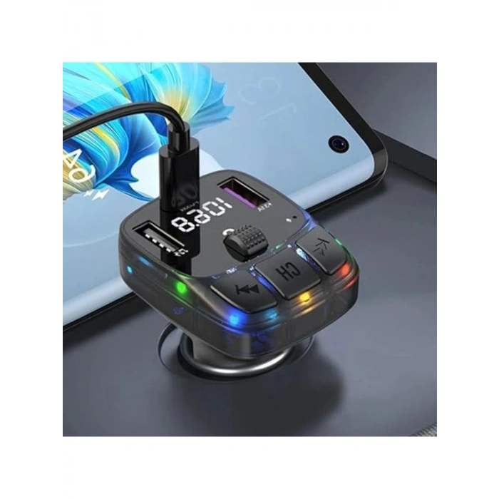 Bluetooth Araç Kiti, FM Transmitter ve 30W Hızlı Şarj ile Pratik Kullanım