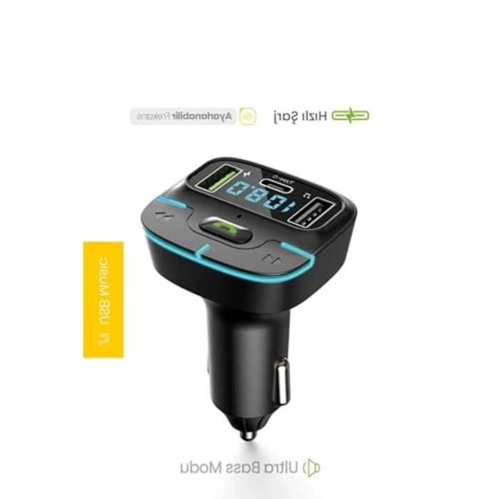 Bluetooth Araç Kiti ile Hızlı Şarj ve FM İletimi