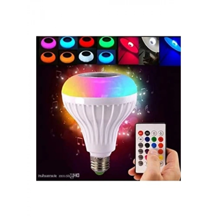 Bluetooth Hoparlörlü Renkli LED Ampul, MP3 Çalar Özelliği