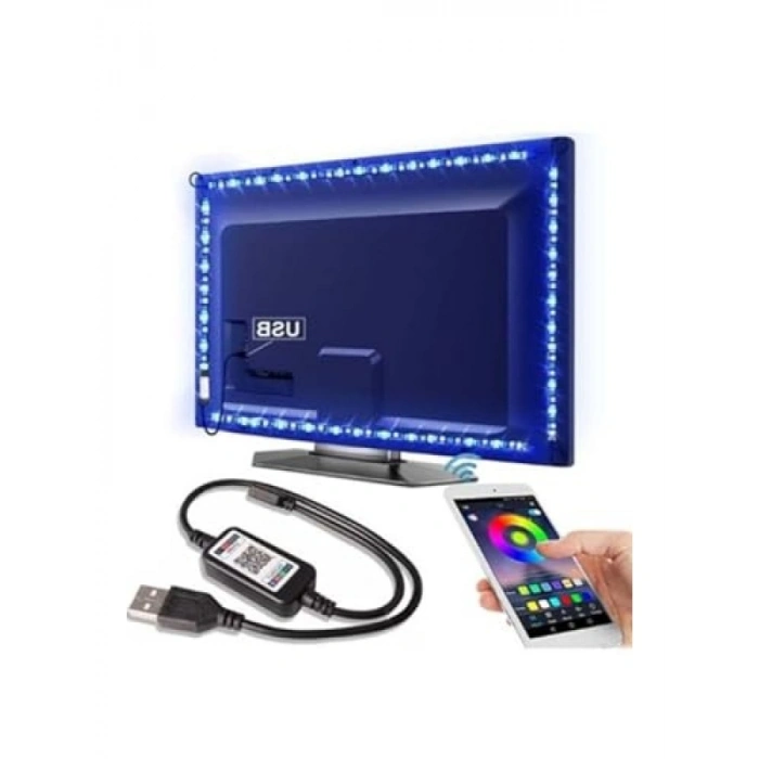 Bluetooth Kumandalı 3 Metre RGB Şerit LED Aydınlatma