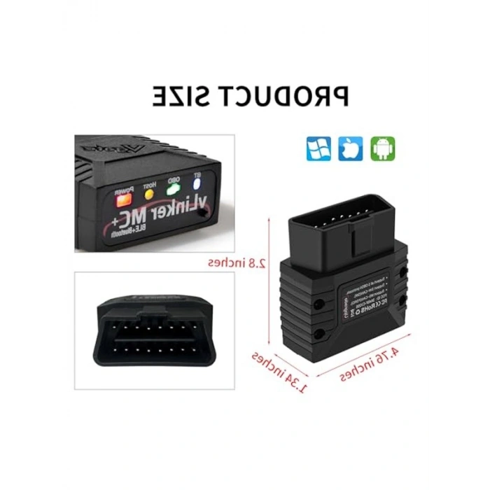 Bluetooth OBD2 Araç Teşhis Cihazı, Android ve iOS Uyumlu