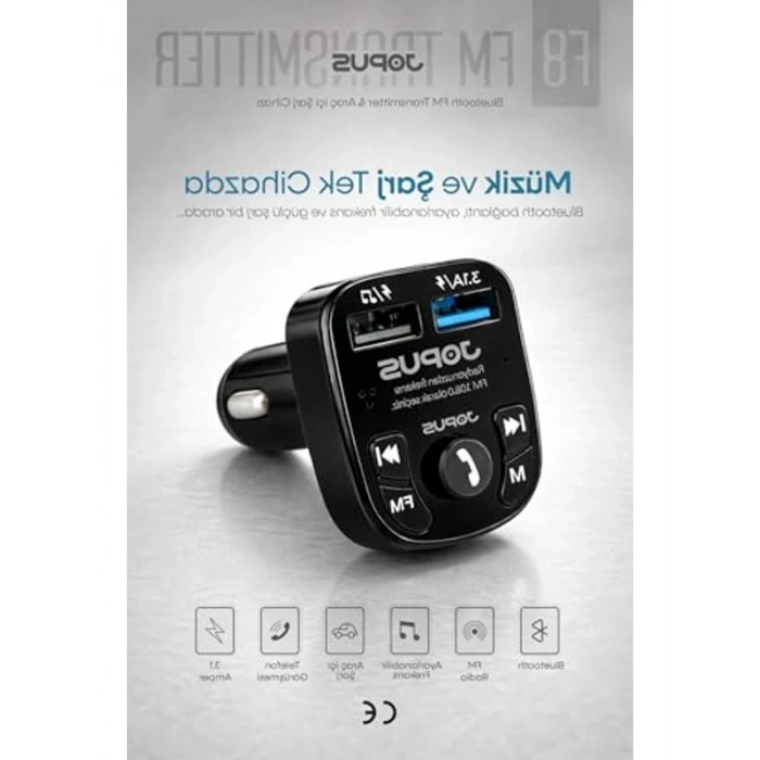Bluetooth Oto Kiti, Araç İçin MP3 Çalar ve Şarj Aleti
