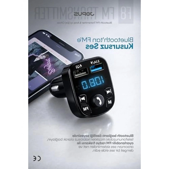Bluetooth Oto Kiti, Araç İçin MP3 Çalar ve Şarj Aleti