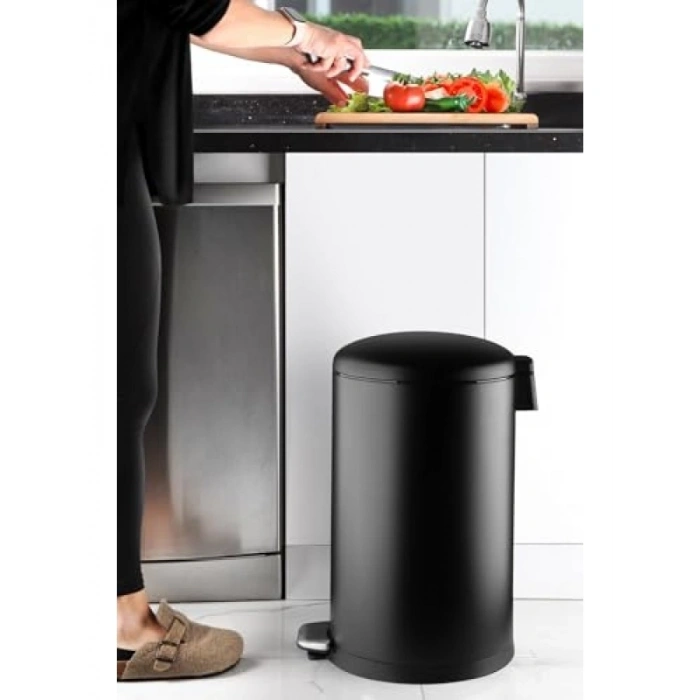 Bombe Kapaklı Mat Çöp Kovası - 30 LT
