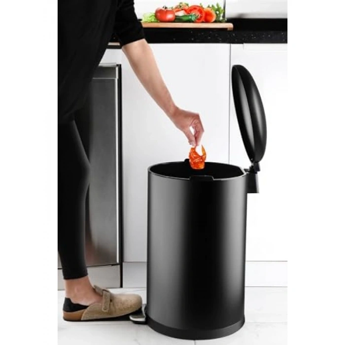 Bombe Kapaklı Mat Çöp Kovası - 30 LT