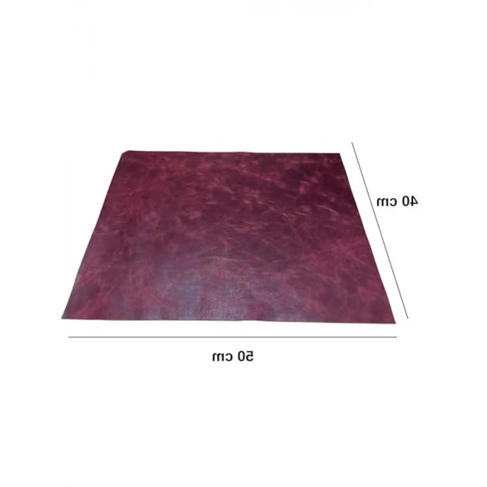 Bordo Renkli Deri Panel, 50x40 cm, DIY Projeler İçin Uygun