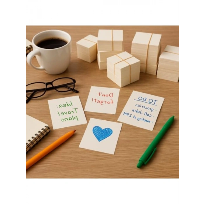 Boş Kartvizit ve Not Kartı Seti - 250 Adet, Beyaz