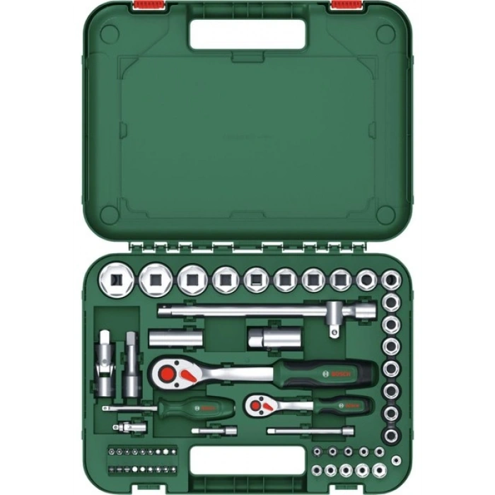 Bosch 1/4 ve 1/2 Cırcırlı Somun Sıkma Seti 56 Parça Yüksek Kaliteli Malzeme ile Dayanıklı