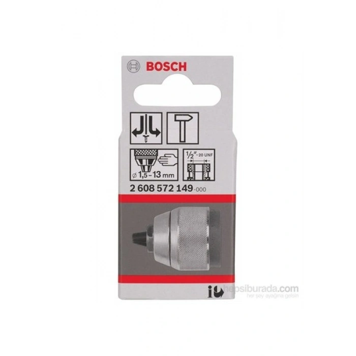 Bosch - Anahtarsız Uç Takma Mandreni, Kromlanmış - 1,5 – 13 Mm, 1/2 - 20