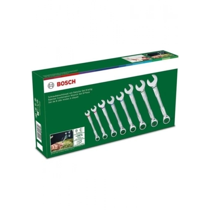 Bosch Cırcırlı Kombine Anahtar Seti 8 Parça