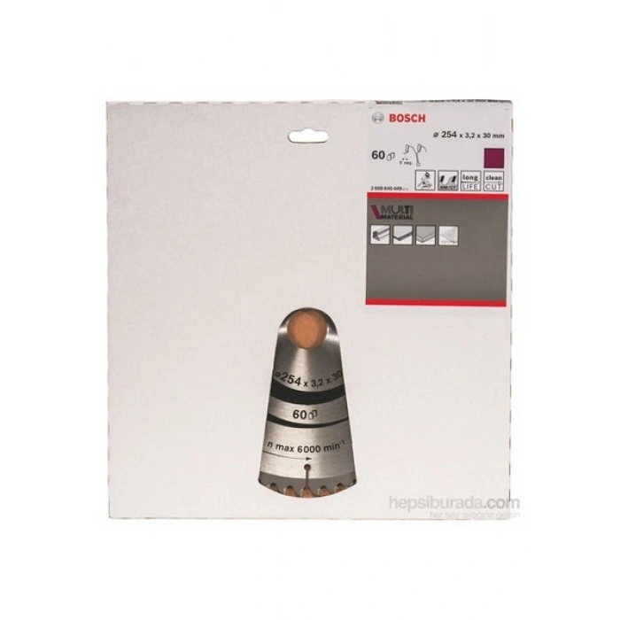 Bosch - Çoklu Malzeme İçin Daire Testere Bıçağı - 254 X 30 X 3,2 Mm, 60 Diş