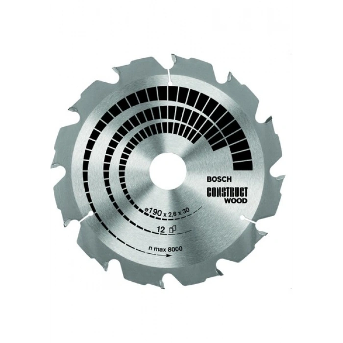 Bosch Construct Wood 190x30 mm 12 Diş Daire Tes. Bıçağı 260864063