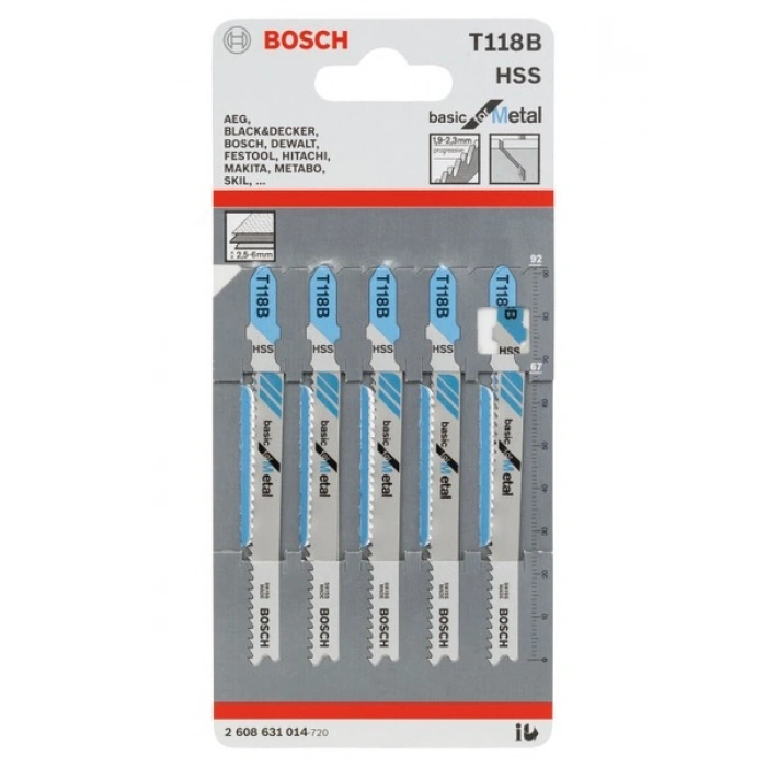 Bosch Dekupaj Bıçağı Basicformetal T118B 5li
