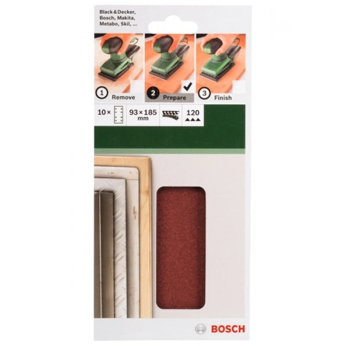 Bosch Dıy 93*185 mm Velc.zımp.8 D. 120K. 10lu