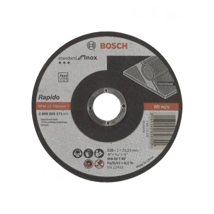 Bosch Düz Kesme Diski, Standard For Inox – Rapido (10 Lu Paket)