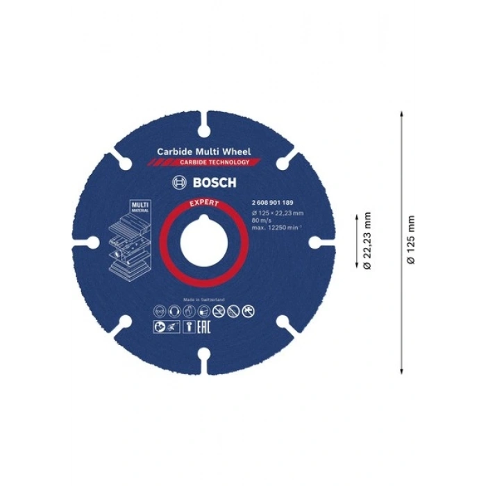 Bosch Expert Carbide Multi Wheel 125 Mm, 22,23 mm Kesici Disk - 2608901189