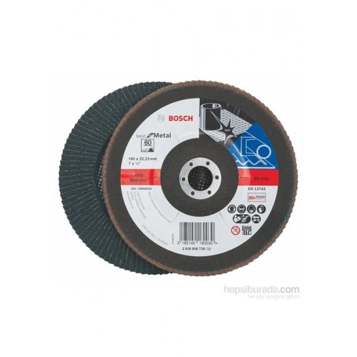 Bosch - Flap Zımpara Diski - 180 Mm, 22,23 Mm, 60 Kum