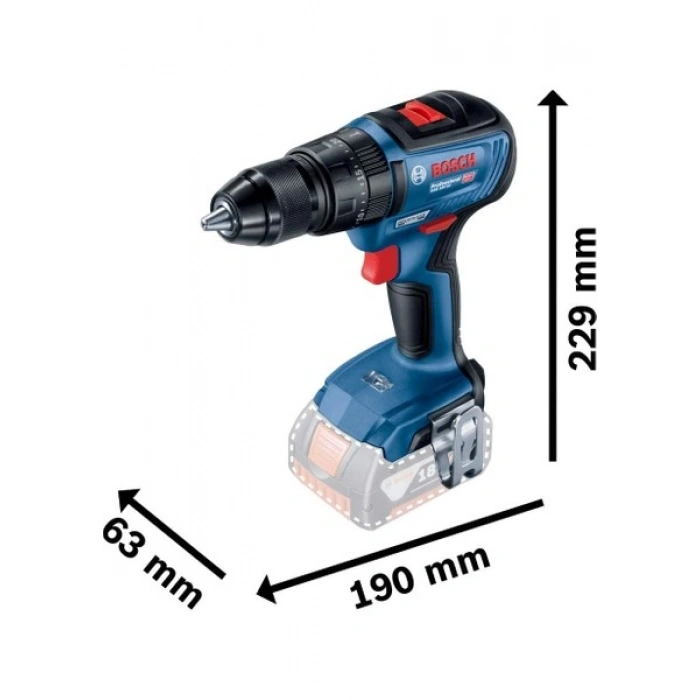 Bosch GSB 18V-50 Akülü Darbeli Delme/Vidalama Çift Akü
