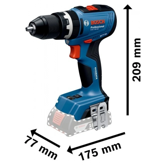 Bosch Gsb 18V-65 Akülü Darbeli Matkap 2x2.0 Ah 0.601.9N3.100