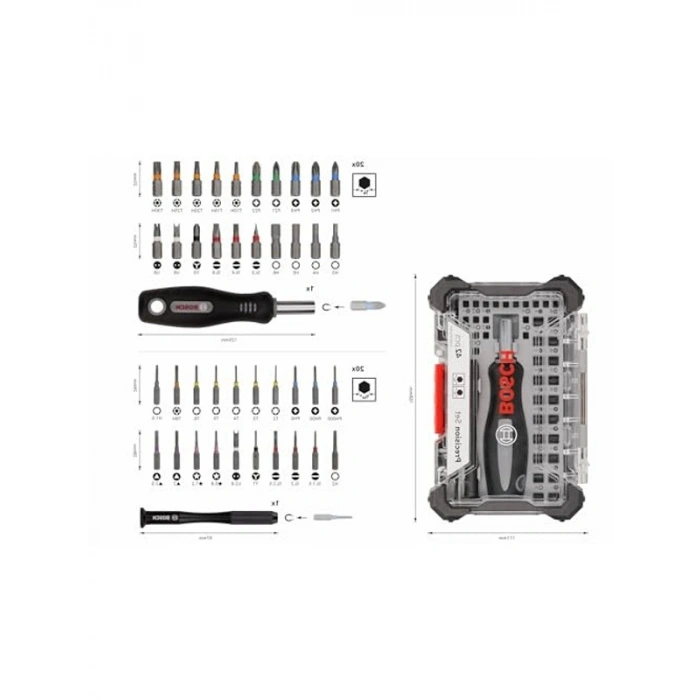 Bosch Hassas Tornavida Ucu Seti 42 Parçalı Set