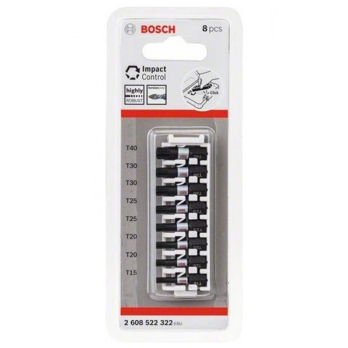 Bosch Impact Ctrl Bits Uç T15-T40 25 mm 8li