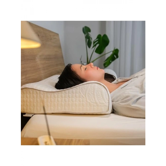 Boyun Destekli Ortopedik Visko Yastık, 60x40x14-12 cm