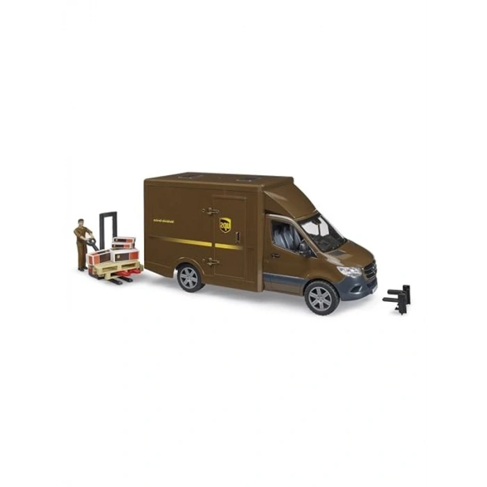 BR02678 Mercedes Benz Sprinter Ups Kargo Aracı Transpalet Ve Figür