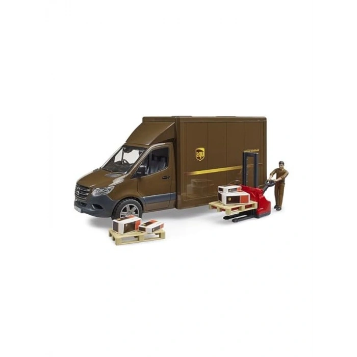 BR02678 Mercedes Benz Sprinter Ups Kargo Aracı Transpalet Ve Figür