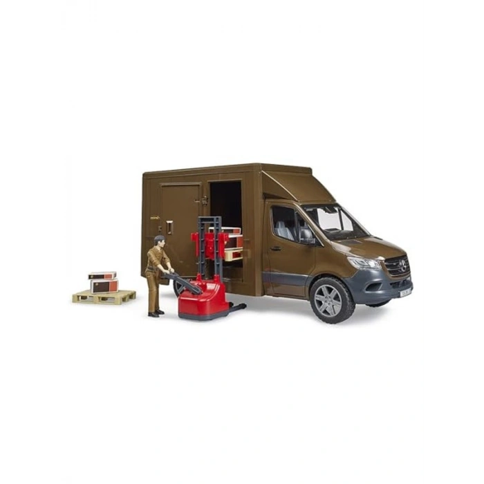 BR02678 Mercedes Benz Sprinter Ups Kargo Aracı Transpalet Ve Figür