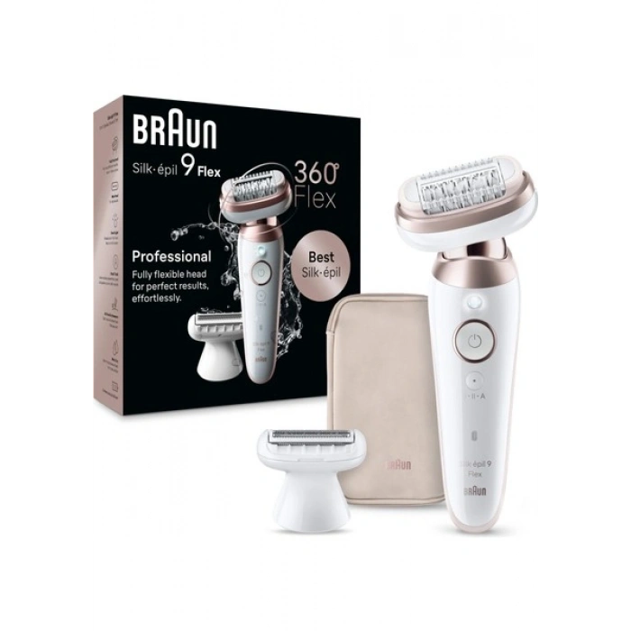 Braun Silk-Épil 9 Flex 9-030 3D Epilatör - Islak ve Kuru Kullanım, 40 Cımbız, Kablosuz, Aydınlatmalı, Şarj Edilebilir