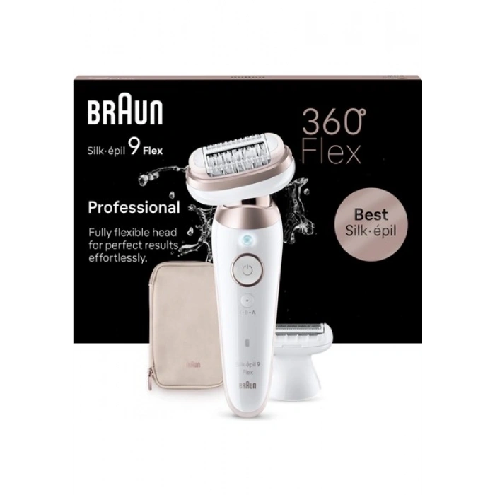 Braun Silk-Épil 9 Flex 9-030 3D Epilatör - Islak ve Kuru Kullanım, 40 Cımbız, Kablosuz, Aydınlatmalı, Şarj Edilebilir