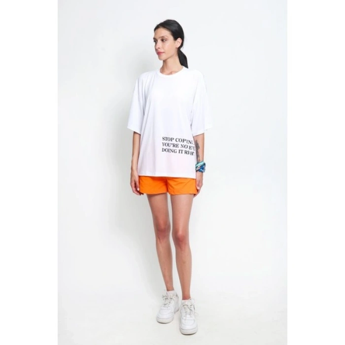 Brav BRV-029 Beyaz Kadın Tshirt