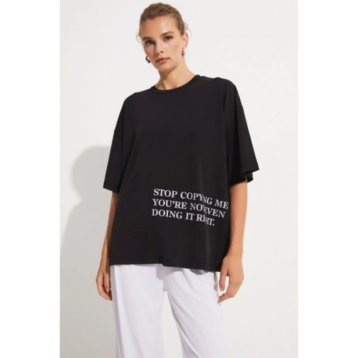 Brav BRV-029 Siyah Kadın Tshirt