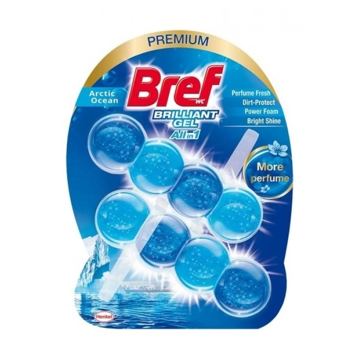 Bref Wc Brilliant Gel Tuvalet Bloğu 2li Okyanus x 3 Adet