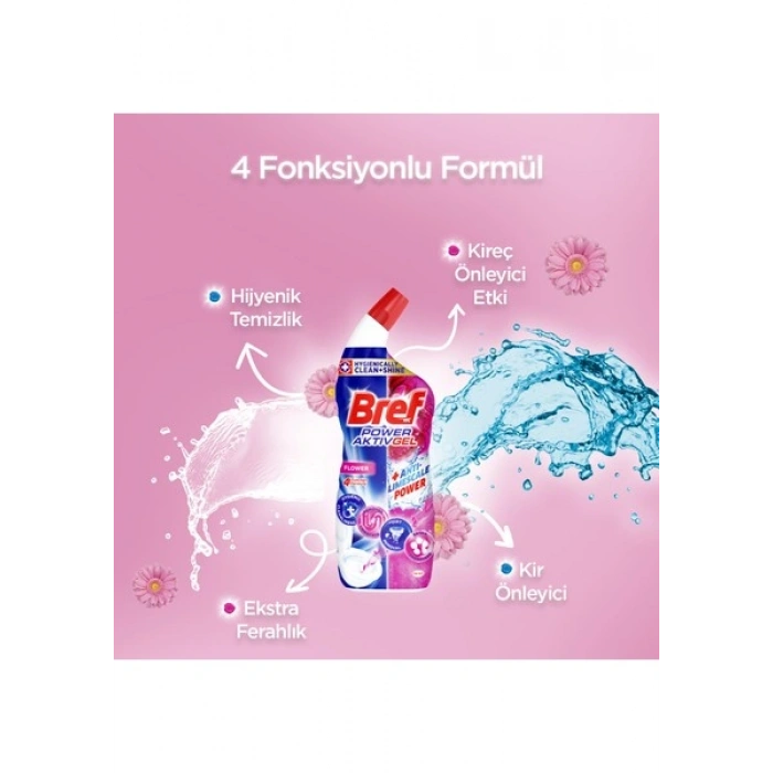 Bref WC Power Active Jel Çiçek Kokulu Tuvalet Temizleyici 700Ml