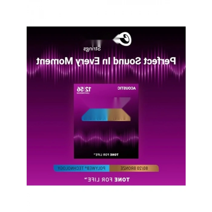 Bronz Akustik Gitar Teli 80/20, POLYWEB Kaplama, Light/Medium (.012-.056)