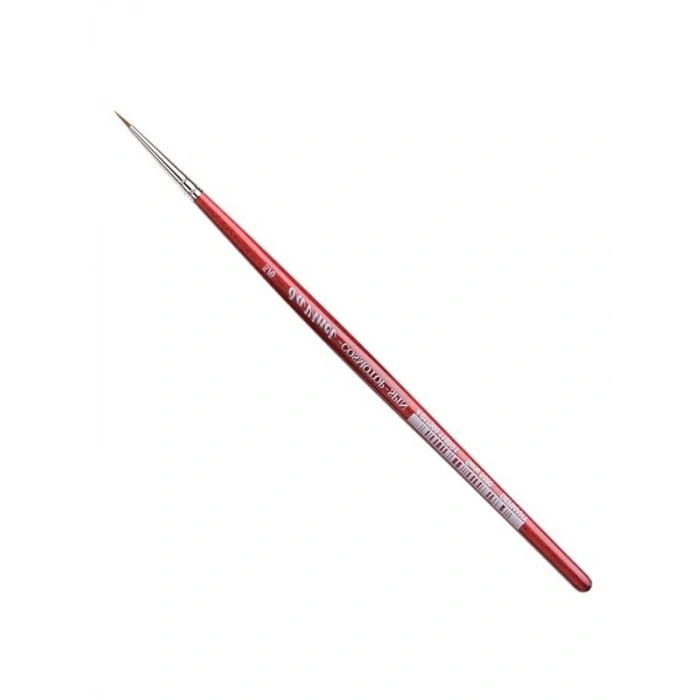 Brushes (Size 5/0, Round) - Watercolour Series 5580 CosmoTop Spin Paint Brush, Round Synthetic with Red Handle, Size 5/0 (5580-5/0)