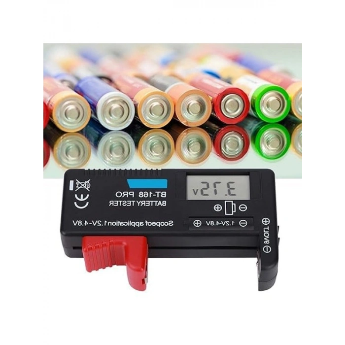 BT-168 Ekranlı Pil Voltaj Kapasite Test Cihazı 1.2V-4.8V ve 9V