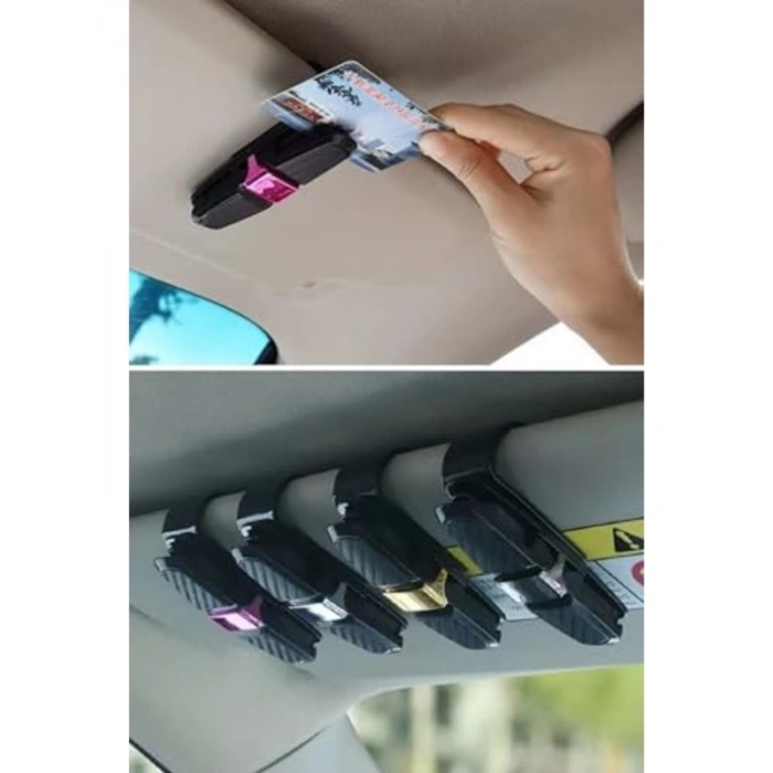Buffer Araç İçi Güneşliğe Takılan 2li Gözlük,Kart,Para Takmalık Aparat