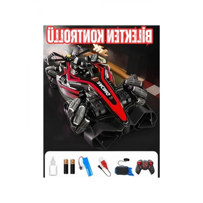 Buhar atan 360° dönebilir formula 1 yarış arabası, kırmızı