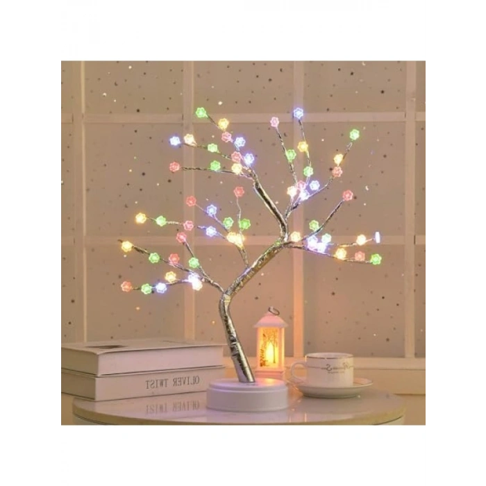 Bükülebilir Dallar ile Bonsai Tasarımlı Dokunmatik LED Ağaç Lambası