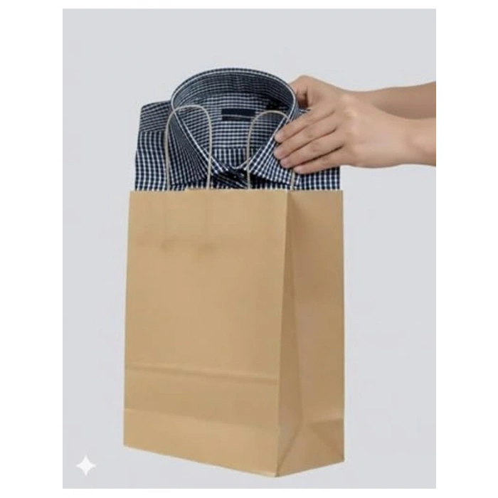 Bükümlü Saplı Kraft Kağıt Torba, 12x25x31 cm, 25 Adet Alışveriş Ambalajı