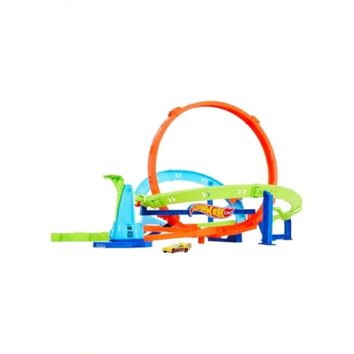 Bumerang Çemberli Yarış Pisti - 1:64 Ölçekli Araba ile