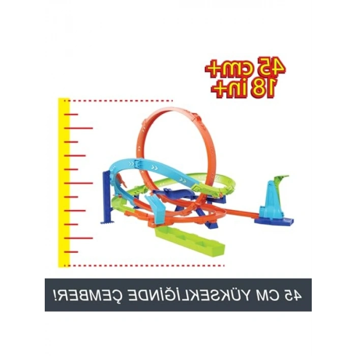 Bumerang Çemberli Yarış Pisti - 1:64 Ölçekli Araba ile