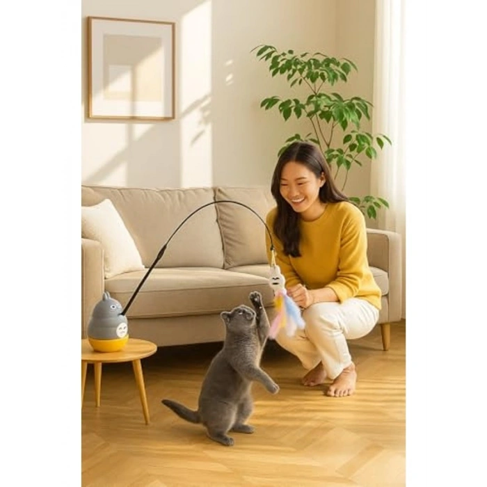 Standart Boy Kedi Oyun Oltası, Eğlenceli Balıkçı Modeli