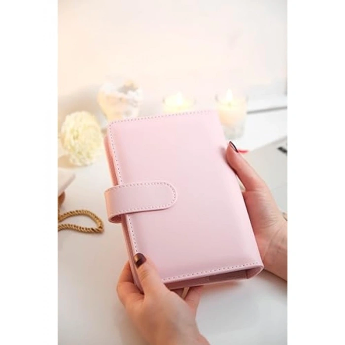 Bütçe Planlayıcı Cüzdan, Pembe Renk ve Gümüş Mekanizma ile Şık