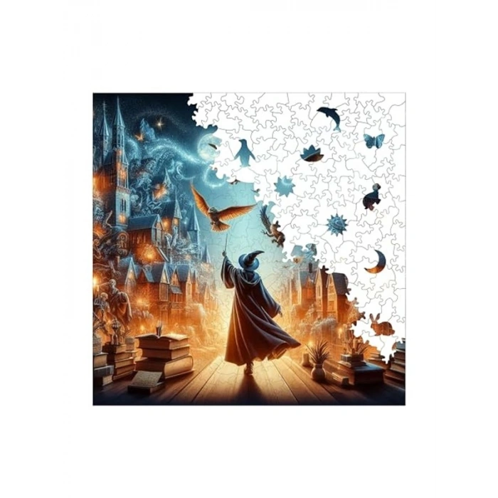Büyücü Temalı Ahşap Puzzle, 353 Parça ve Yapıştırıcı