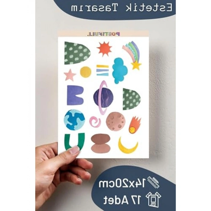 Büyük Boy 11 Adet Rengarenk Boho Sticker Seti
