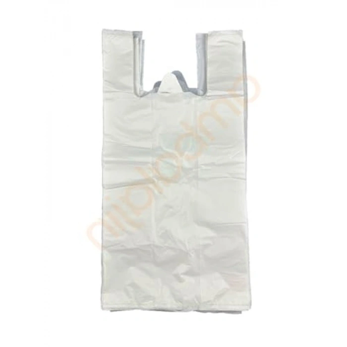 Büyük Boy Hışır Atlet Poşet, Kalın Beyaz, 1 KG Kapasiteli