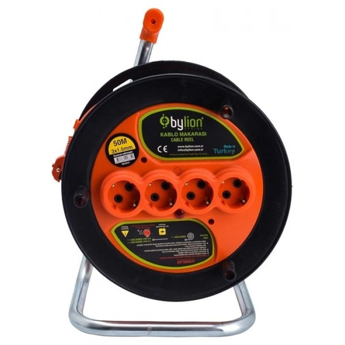 Bylion MK5015 4 Soketli 3x1.5mm 50 Metre Makaralı Kablo